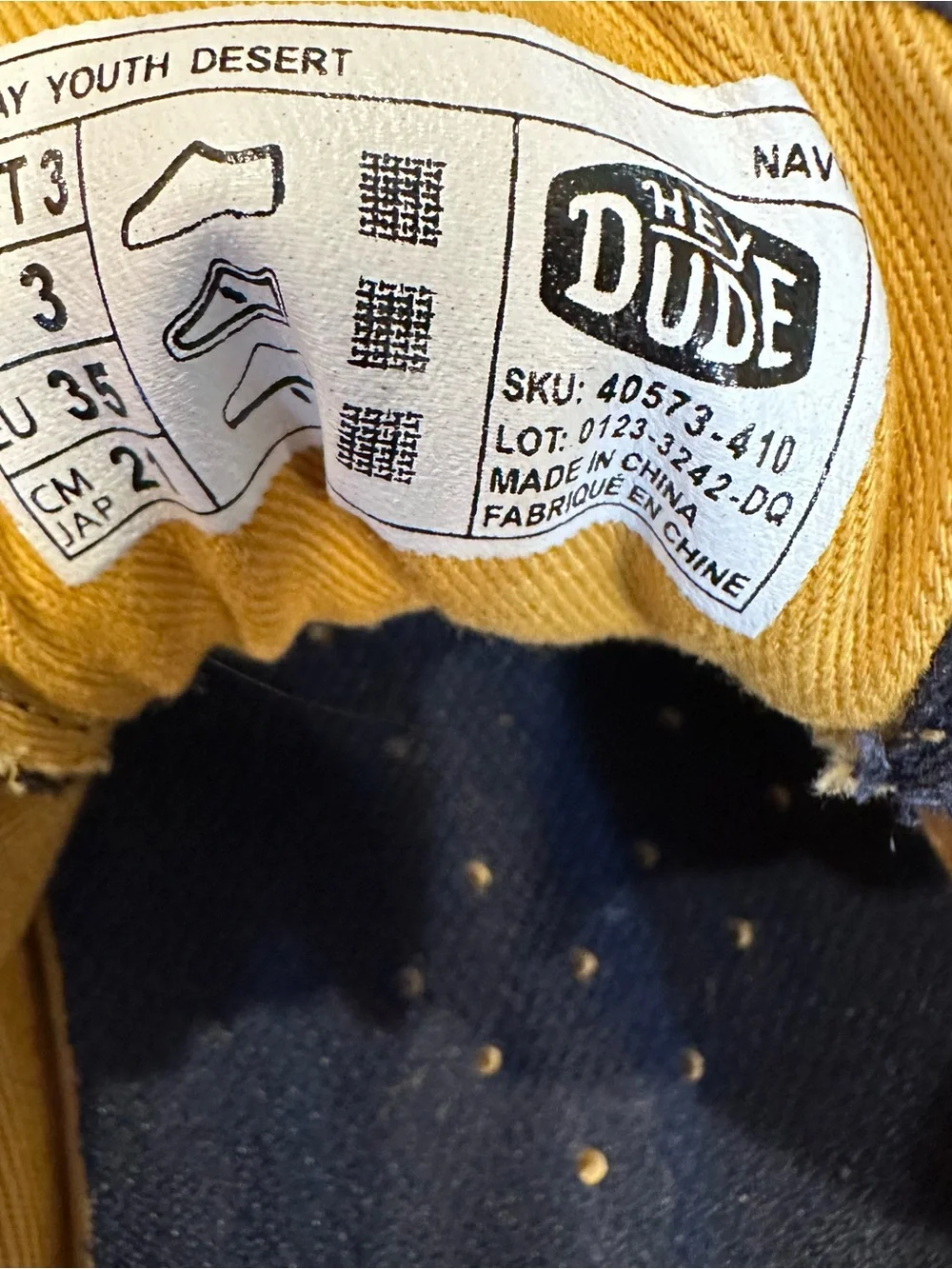 Hey Dude Conway Desert Youth Navy Canvas Slip-Ons 3